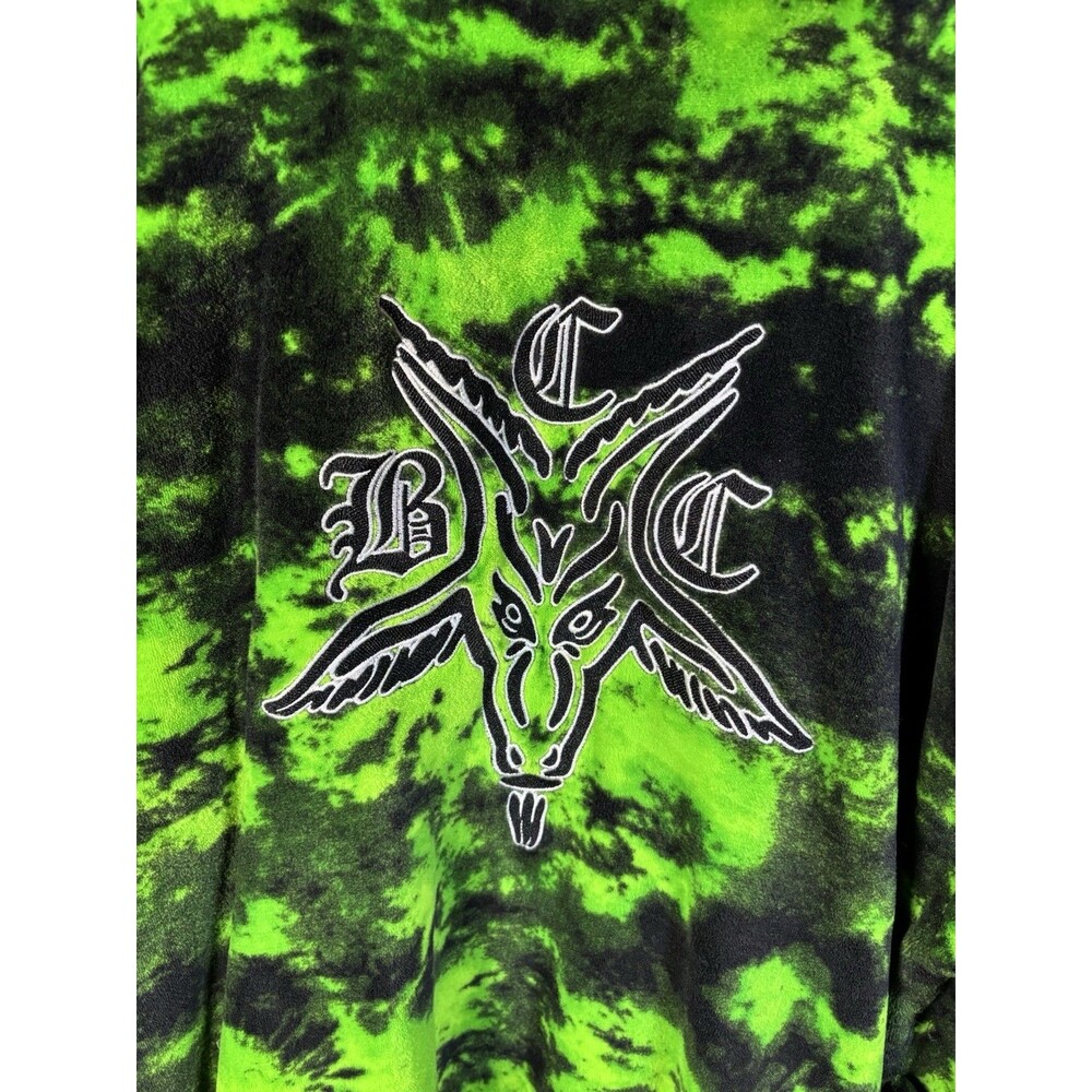 Blackcraft Cult Bath Robe Green/Black Tie Dye Gothic Pentagram Adult XXL - Picture 6 of 6